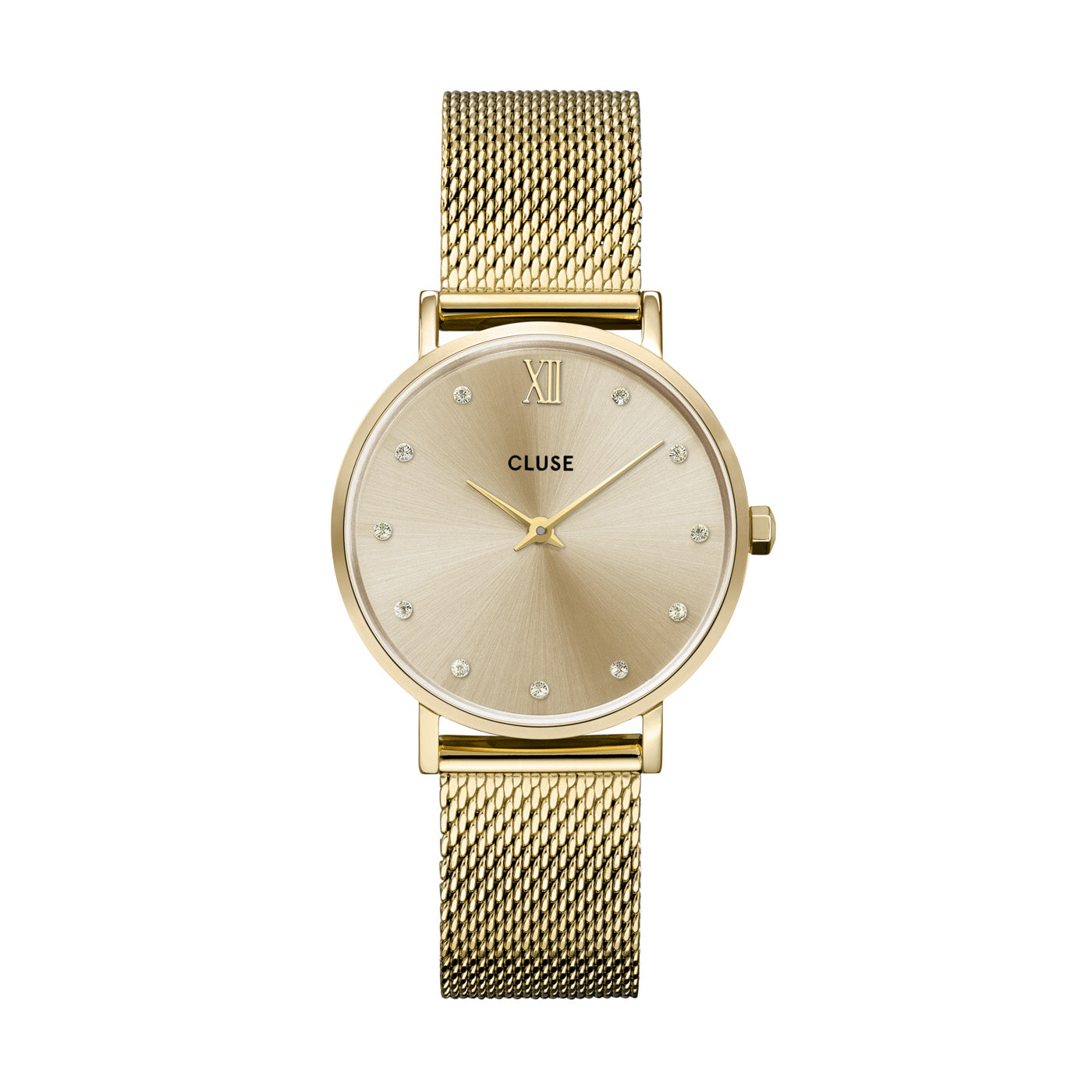 CLUSE Gold Crystals / Gold Mesh Watch