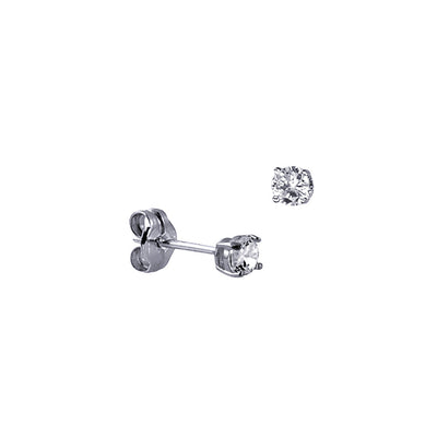 Sterling Silver White Cubic Zirconia studs.