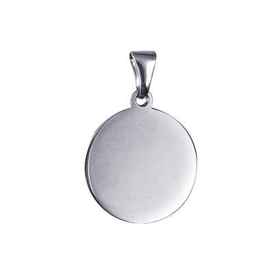 Sterling Silver Round Engraving Shape Pendant